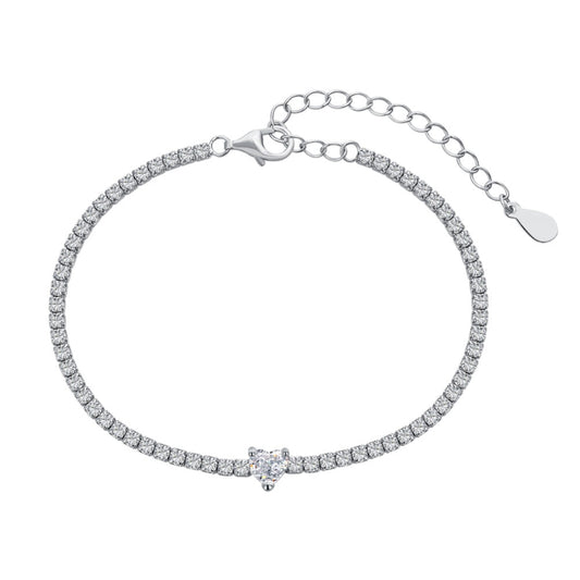 silver tennis bracelets for women