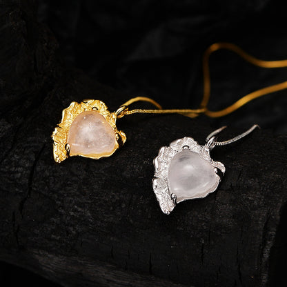 textured heart necklace gold color and white gold color