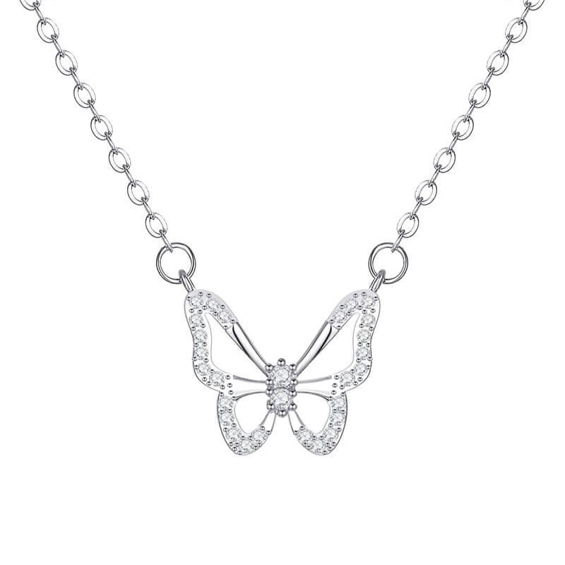 silver butterfly necklace choker