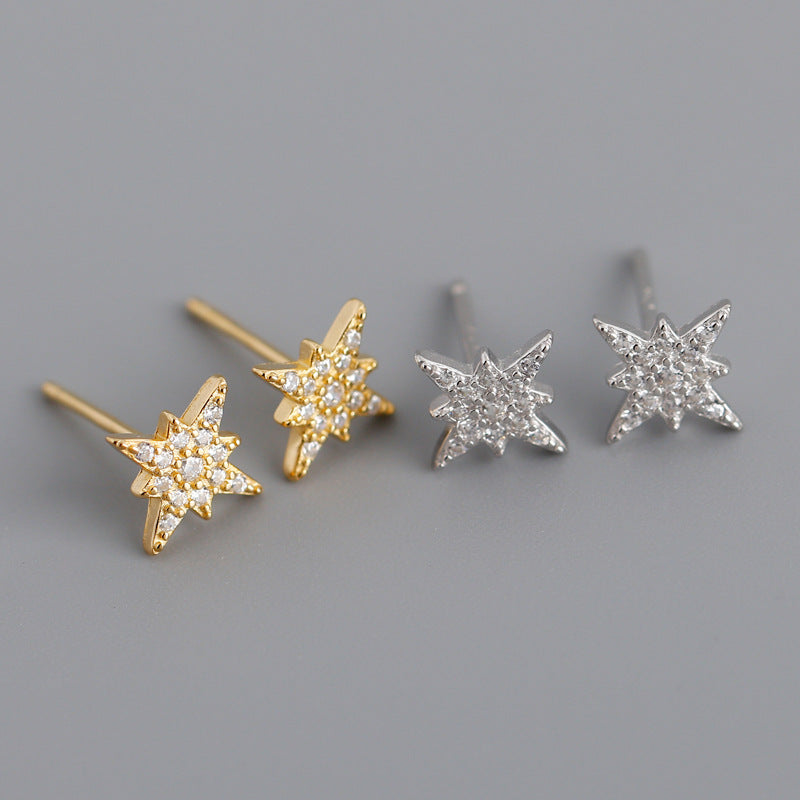 north star hoop earrings