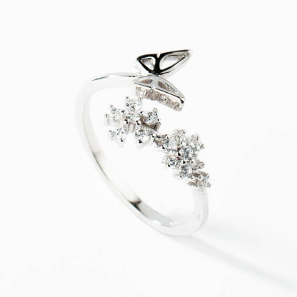 Elegant Butterfly Branch Ring
