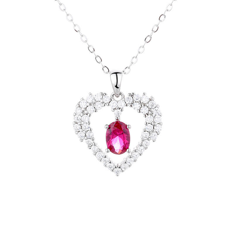 ruby necklace silver