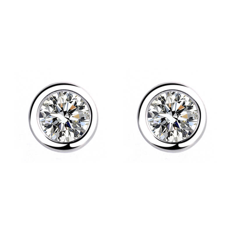 bezel stud earrings for women