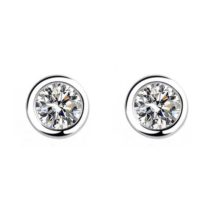 bezel stud earrings for women