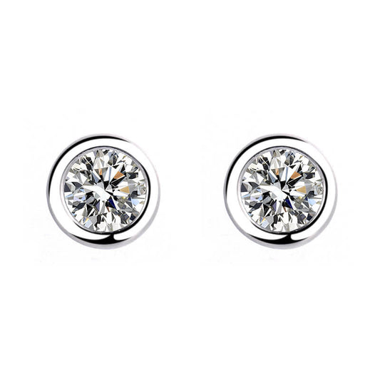 bezel stud earrings for women