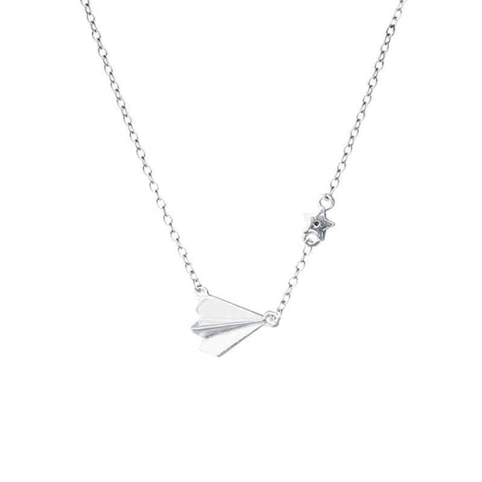s925 sterling silver Paper Plane Necklace