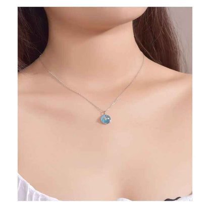 crystal with silver tail necklace