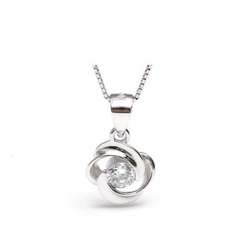 four leaf clover rotating necklace