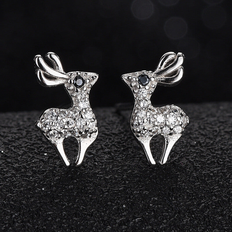 Silver Deer Earrings
