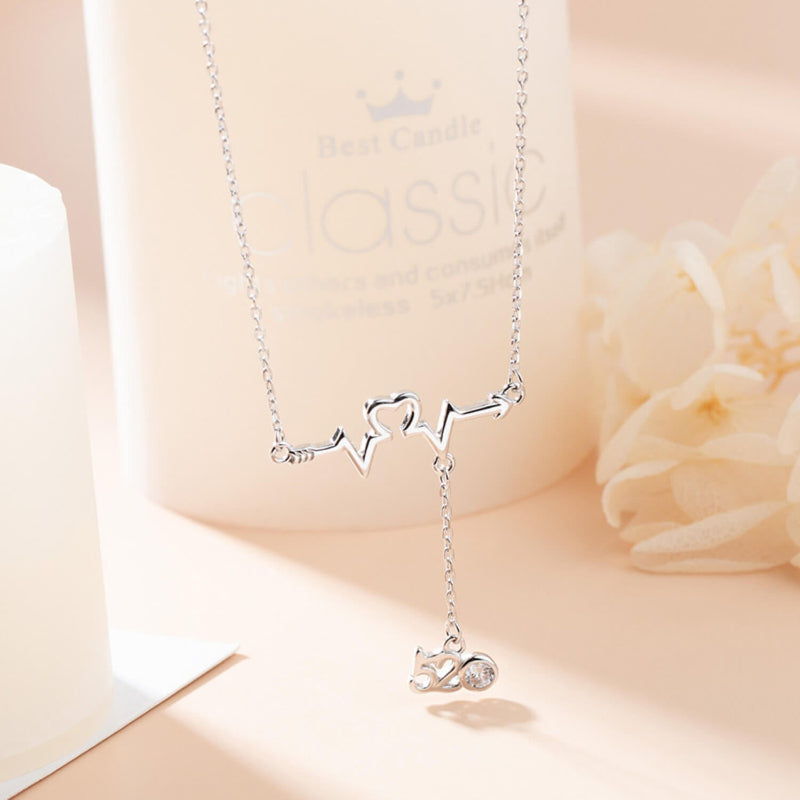 Love Language "520" Heartbeat Necklace

