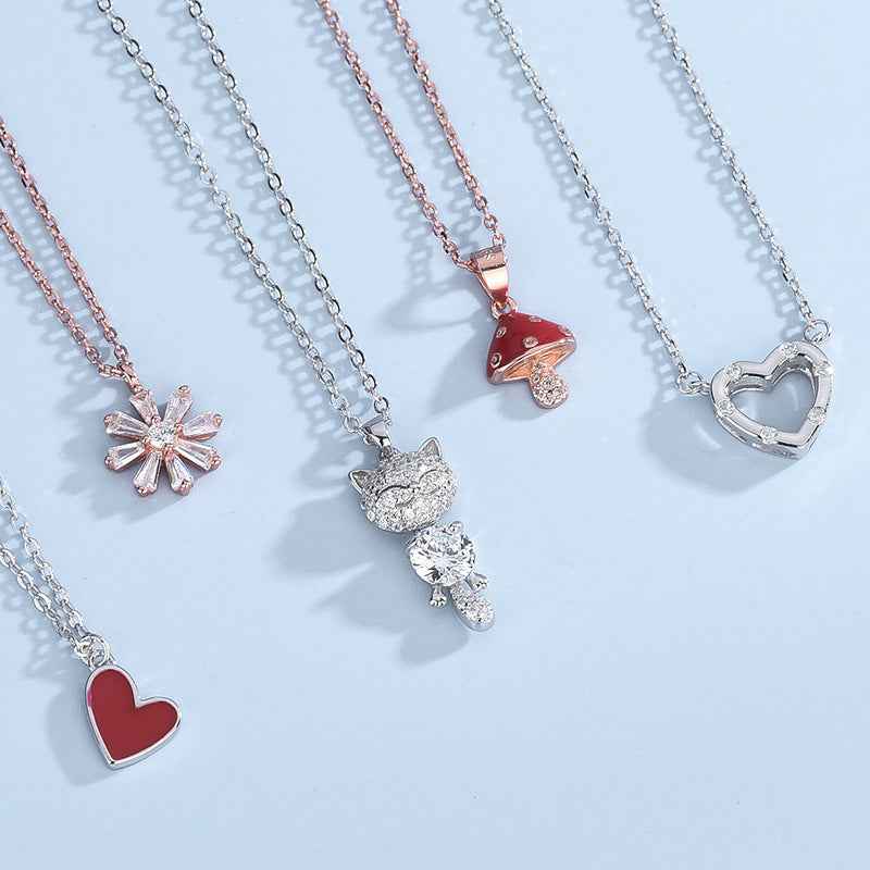 diamond mushroom necklace