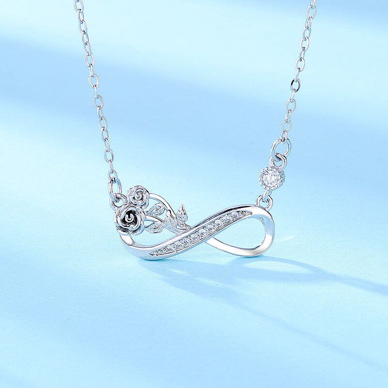 Sparkling Rose & CZ Infinity Pendant
women