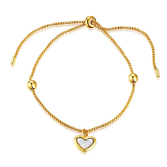 silver heart bracelet gold color
