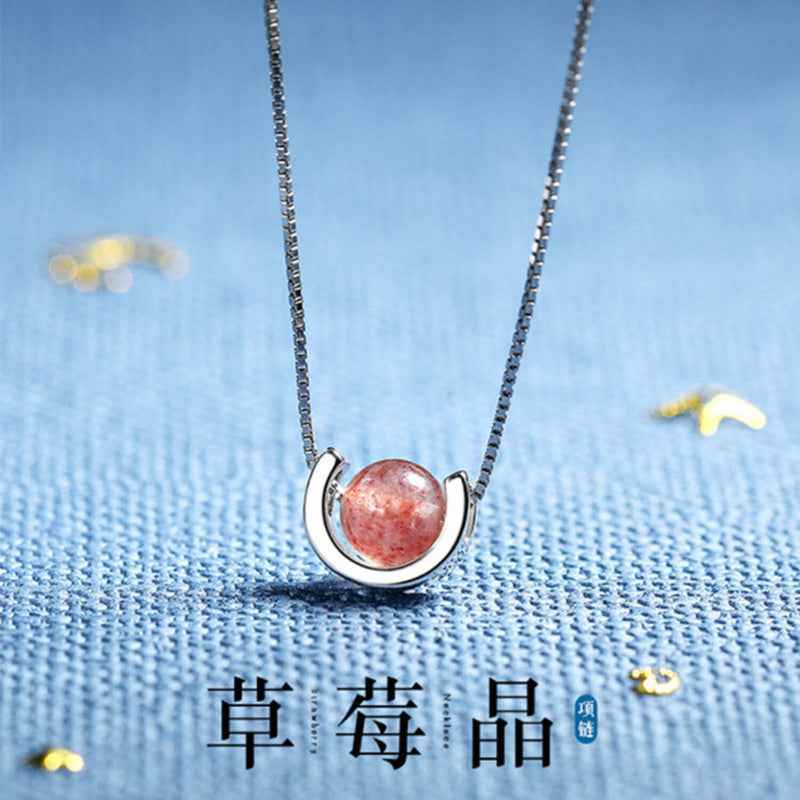 Strawberry Crystal Pendant Necklace