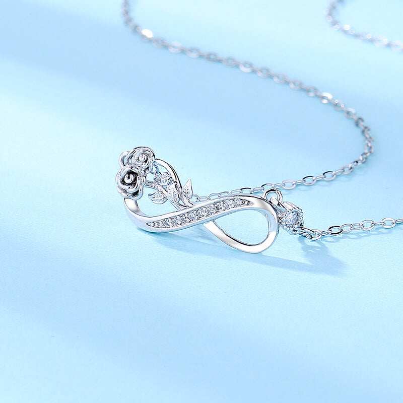 Timeless Rose & Infinity Symbol Necklace
