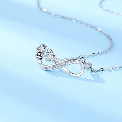 Timeless Rose & Infinity Symbol Necklace
