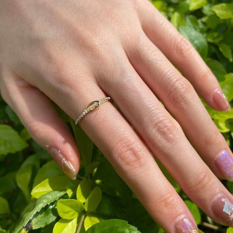 single row diamond ring silver