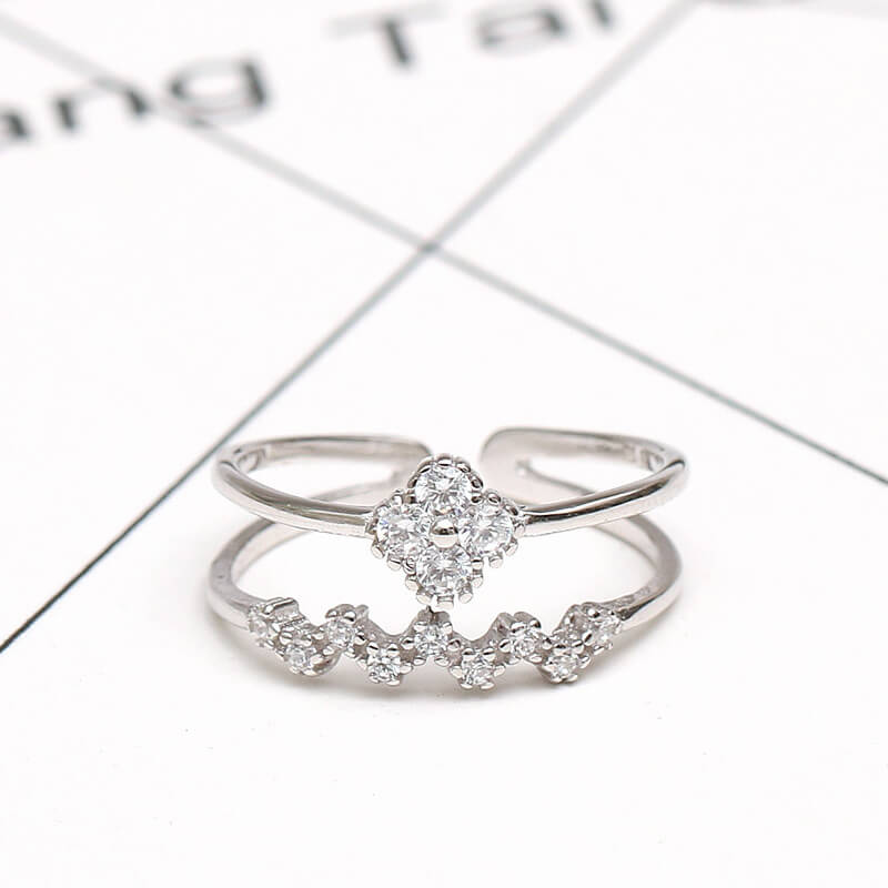 Zirconia Open Cuff Ring
