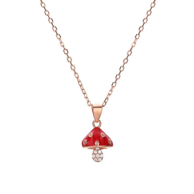 diamond mushroom necklace