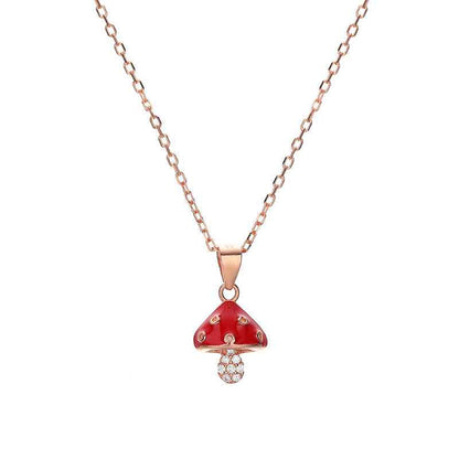 diamond mushroom necklace