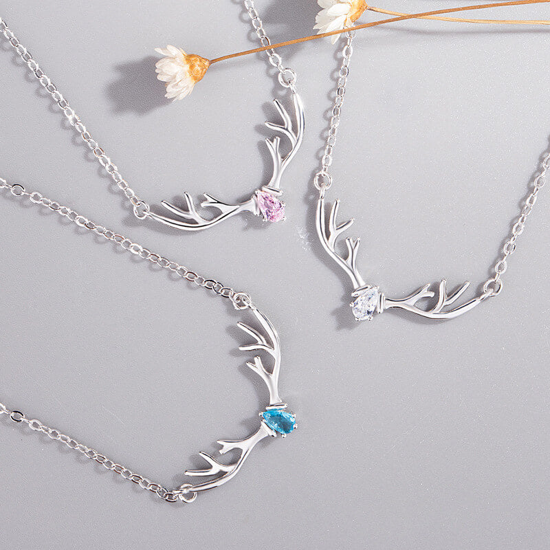 rose gold antler necklace