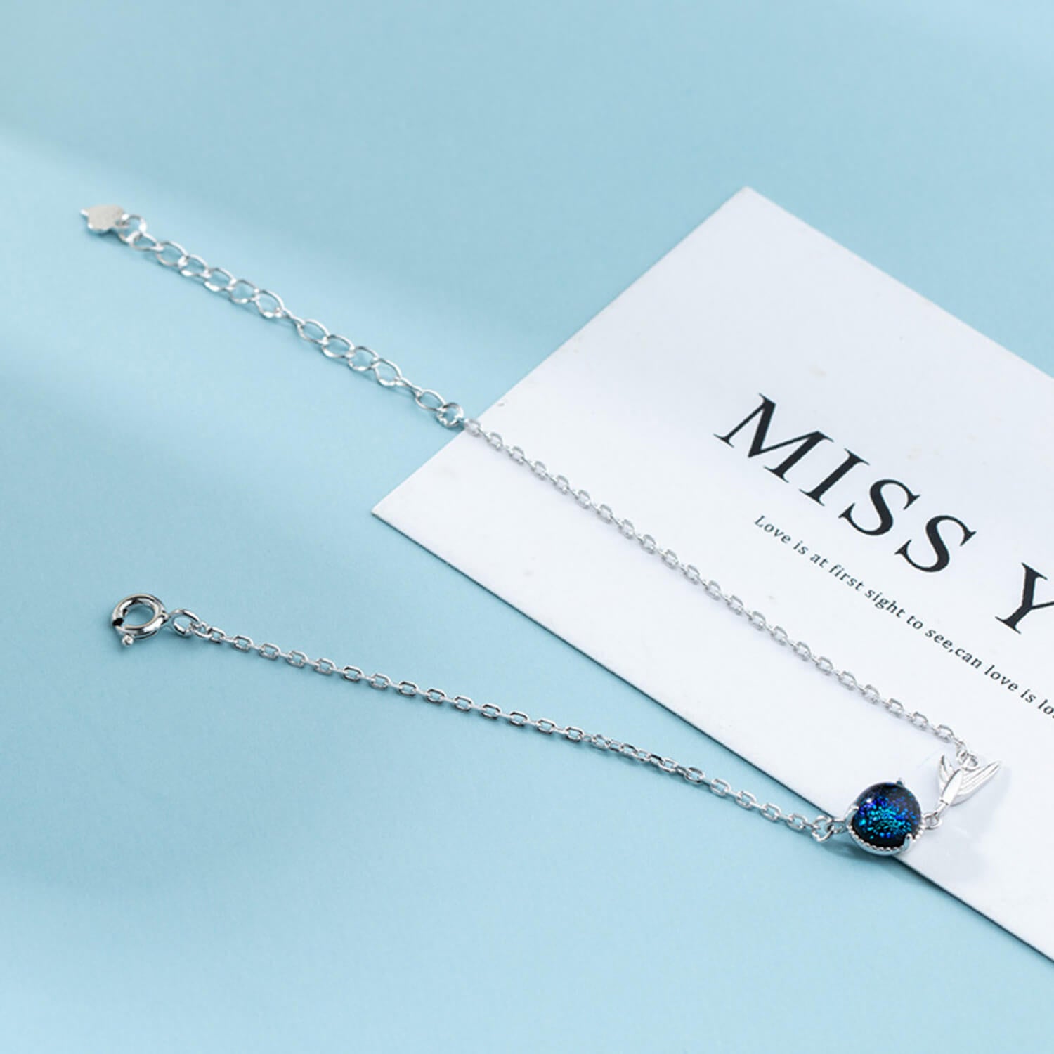 fish tail bracelet chain silver
