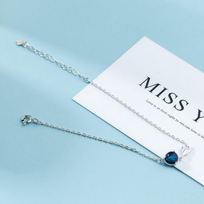 fish tail bracelet chain silver