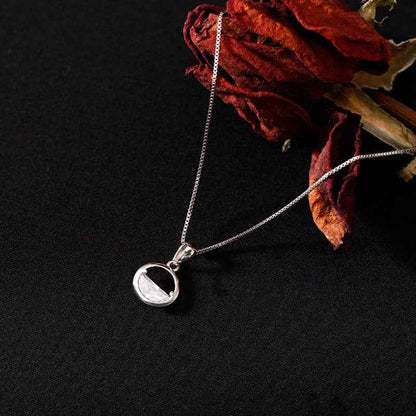 Silver Zirconia Half Circle Female Necklace