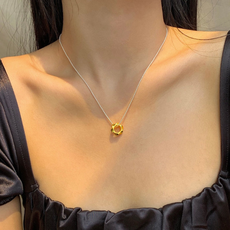 Organic Swirl Gold Necklace

