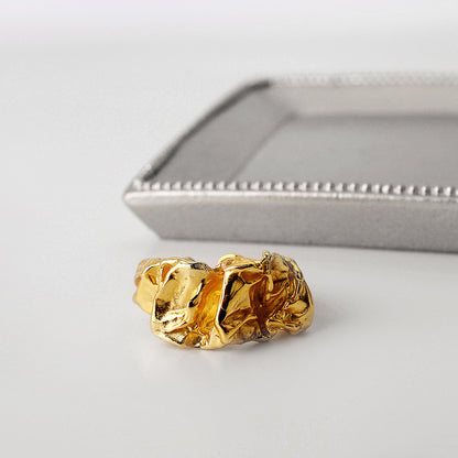 wrikled textured ring  gold color