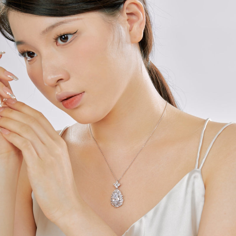 Cubic Zirconia Pear Drop Necklace

