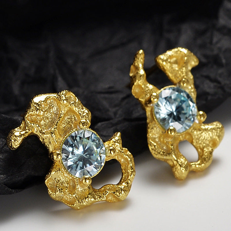 Contemporary Molten Stud Earrings

