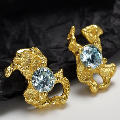 Contemporary Molten Stud Earrings


