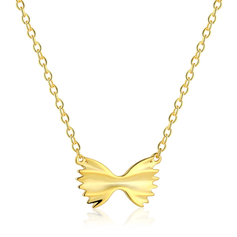 Gold silver butterfly necklace