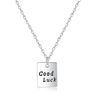 good luck plated pendant silver