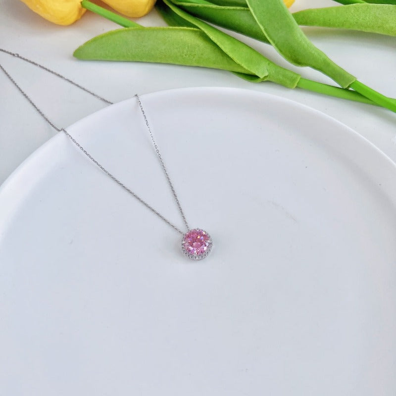 Modern Pink Circle Pendant

