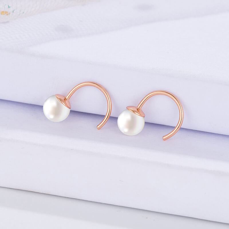 Dainty Pearl Arch Earrings

