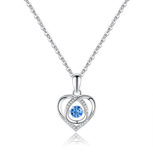 dancing diamond heart pendant