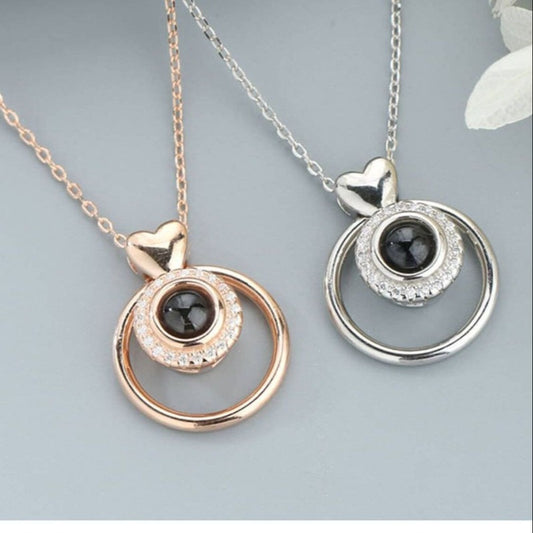 picture in necklace projection 925 sterling silver