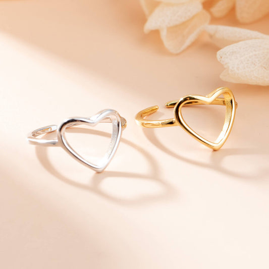 heart open finger ring