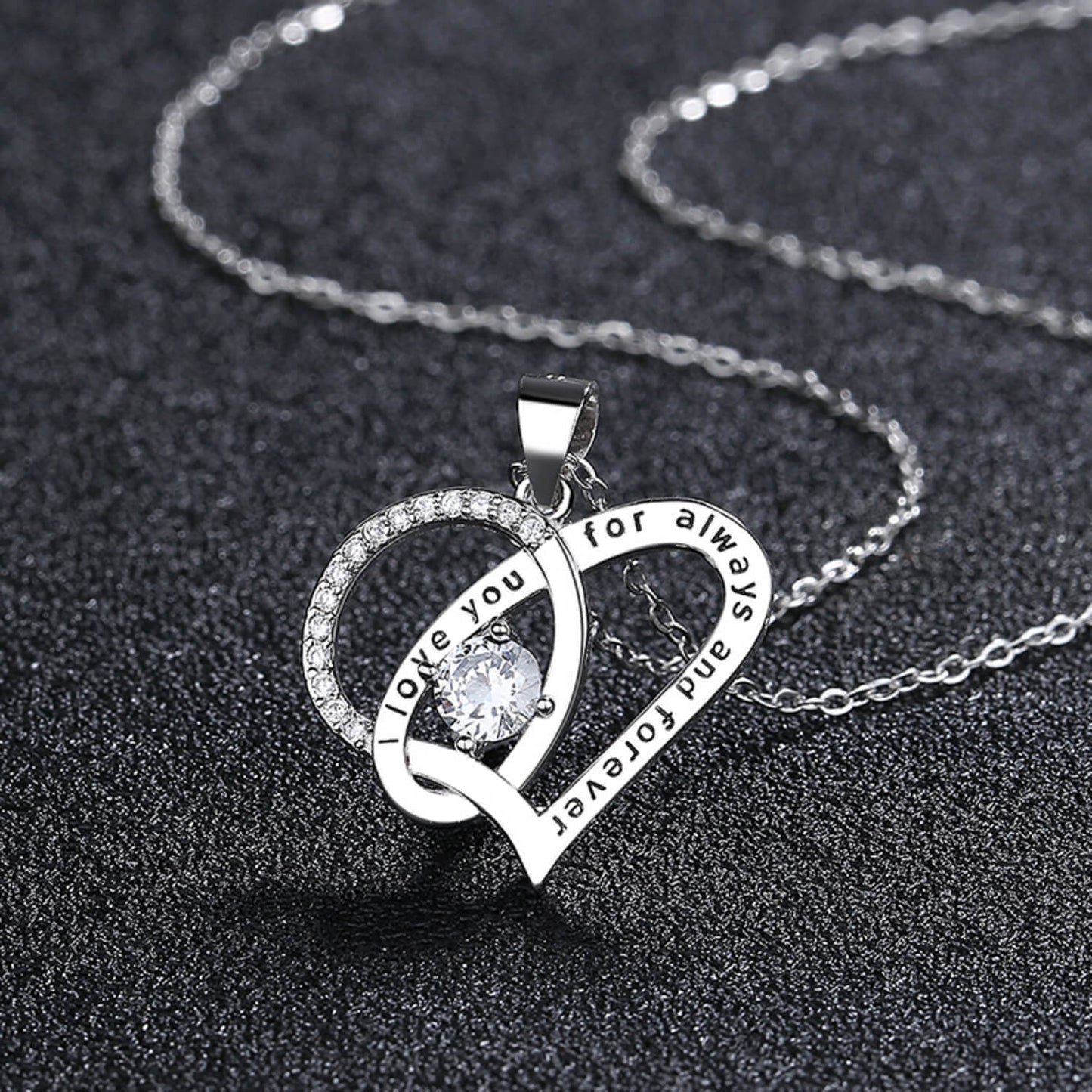 forever and always silver love knot necklace