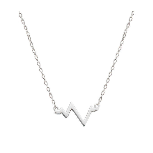 heartbeat necklace silver