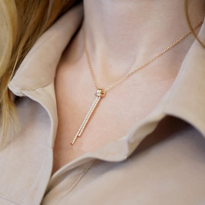 diamond vertical bar necklace usa