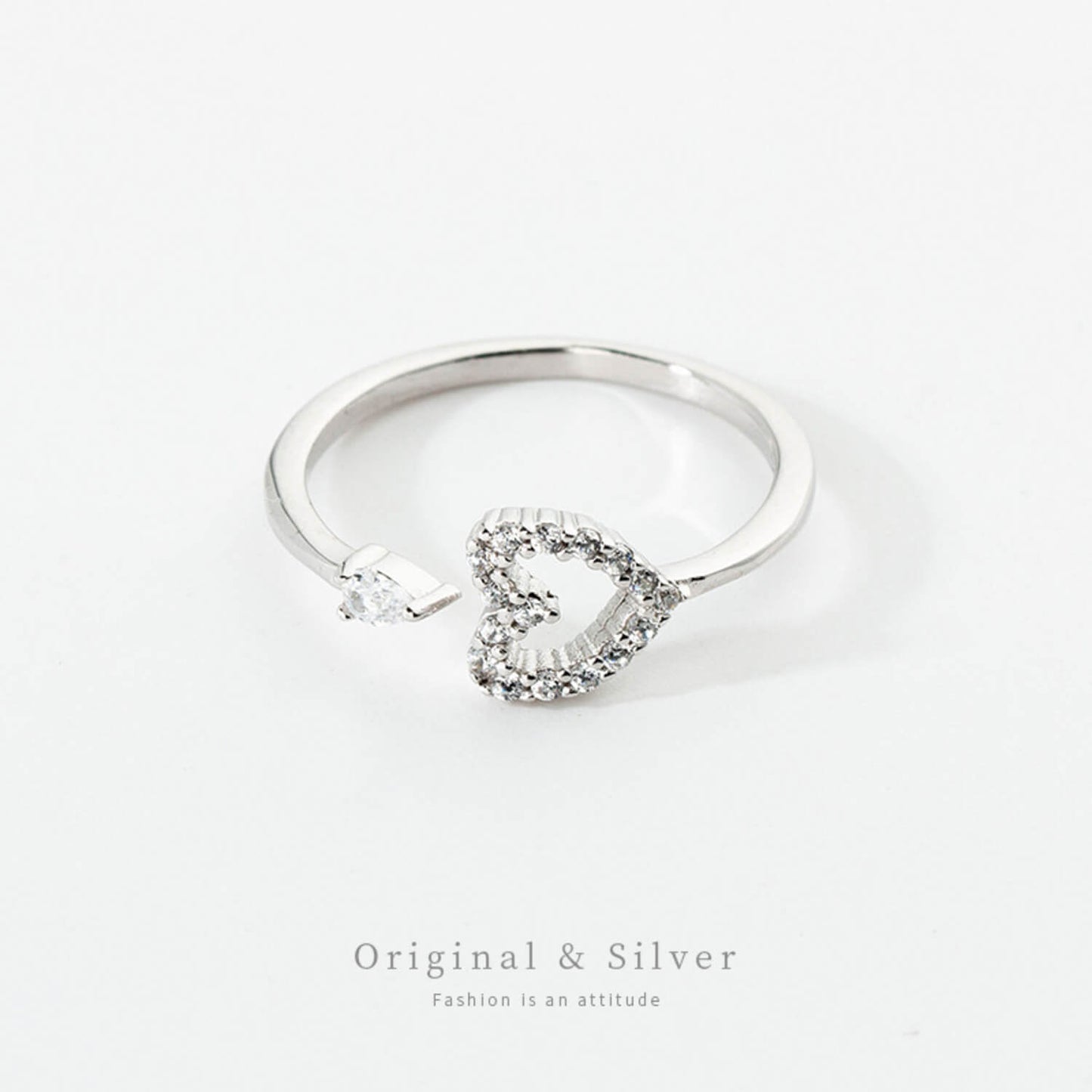 hollow heart diamond ring