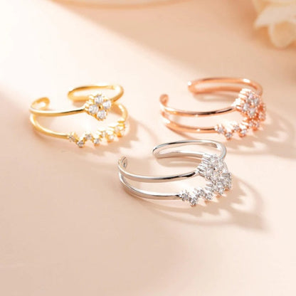 Quatrefoil and Wave Open Ring

