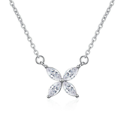 Modern Minimalist Crystal Flower Necklace
