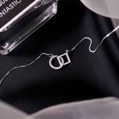 s925 sterling silver Interlocking Circle Pendant Necklace