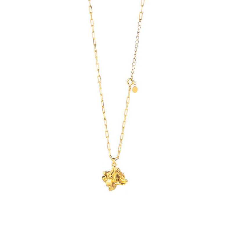 textured wrinkle necklace Gold Color