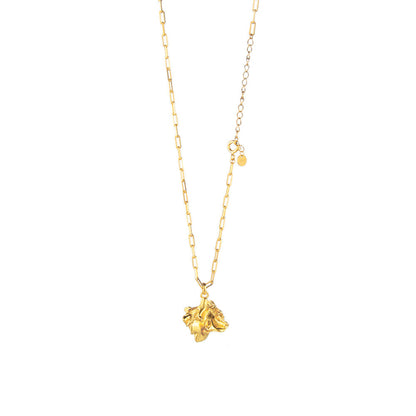textured wrinkle necklace Gold Color