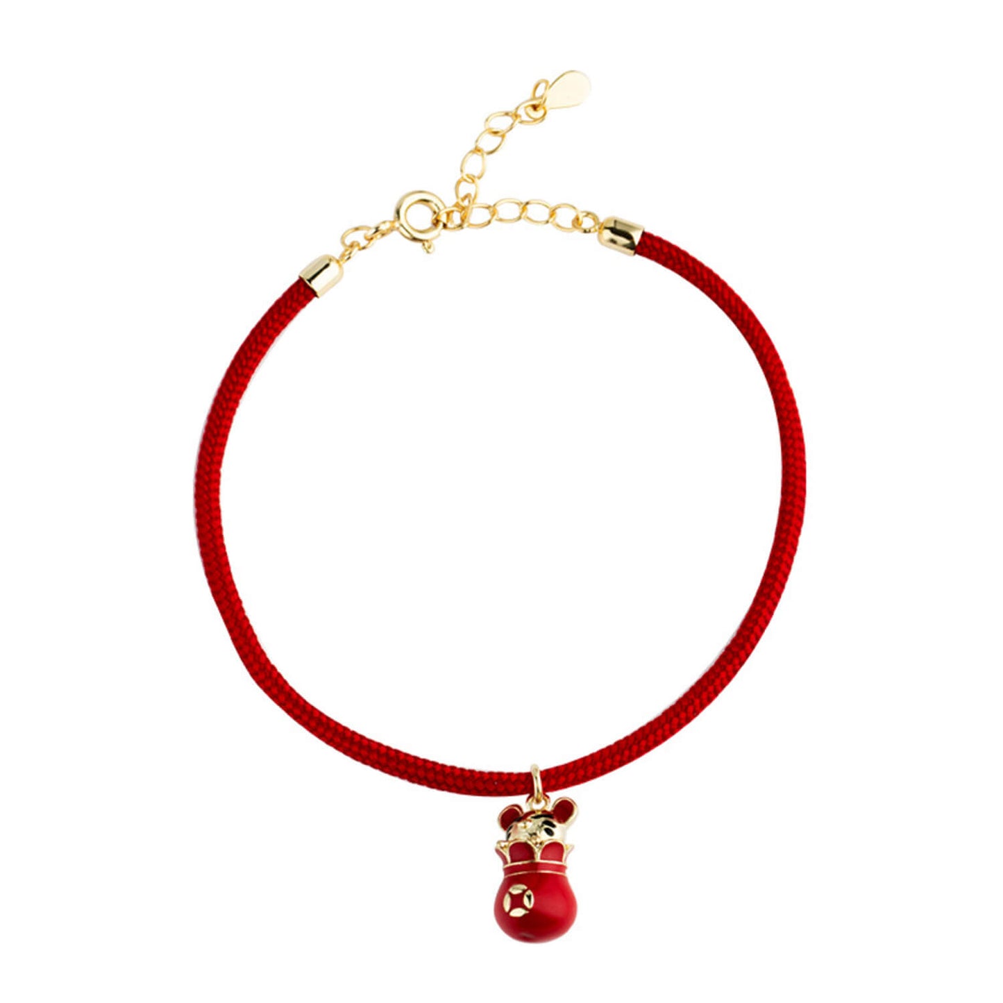 Jimmy Sterling Silver Jewelry Red String Lucky Cat Bracelet,